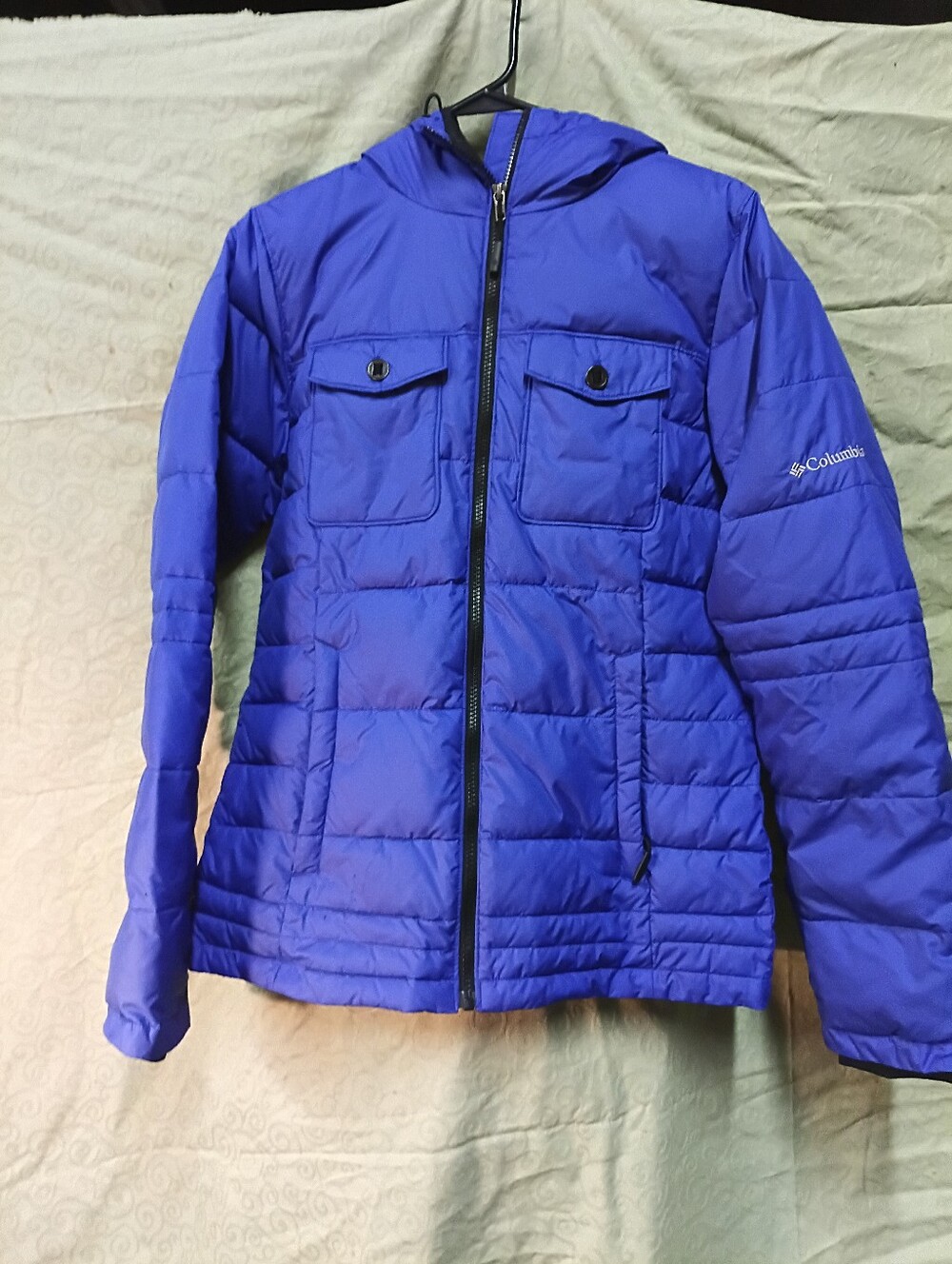Columbia Sportswear Hooded Jacket Blue Puffer Full Zip Pockets Insulated Size S